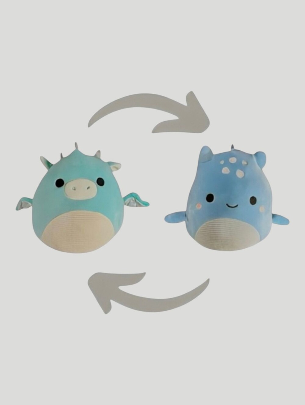 NEW Squishmallows Flip-A-Mallow- Miles the Dragon & Lune the Loch Ness Monster